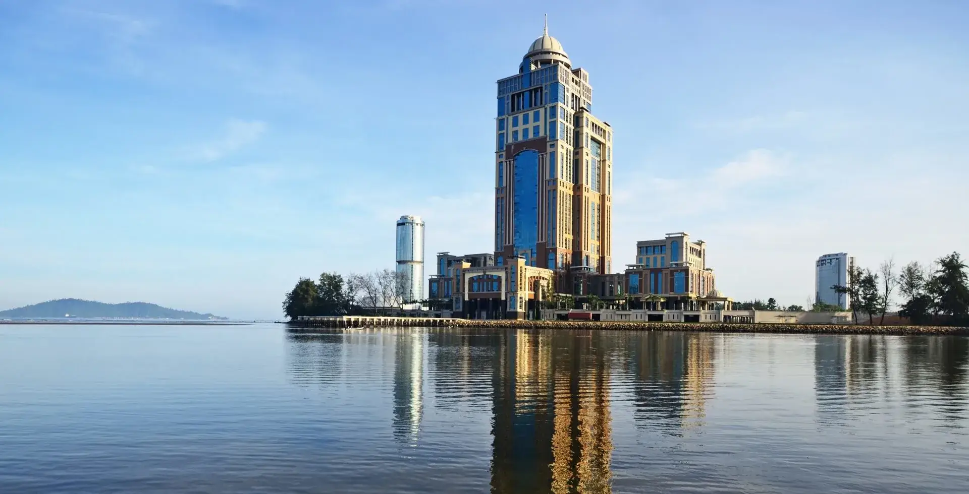 Modern building by the waterfront in Sabah